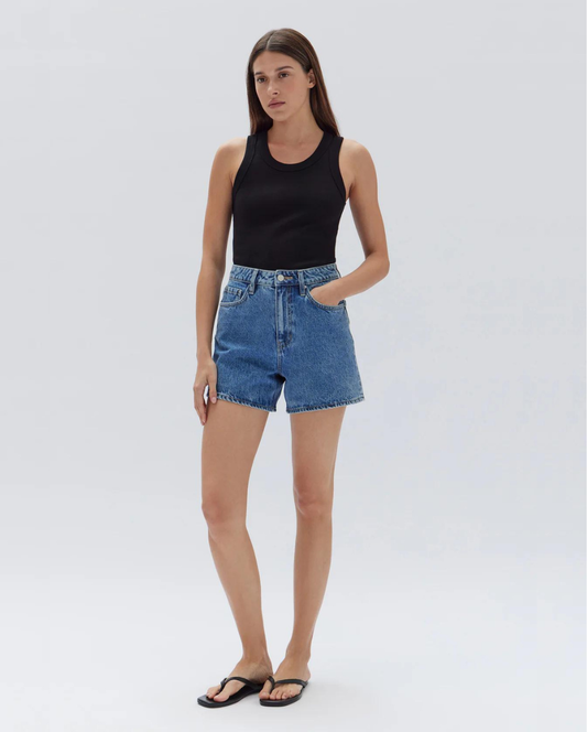 Vintage Denim Short Dark Stone