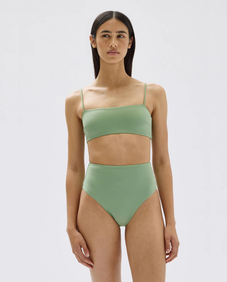 High Waist Swim Brief Pandan