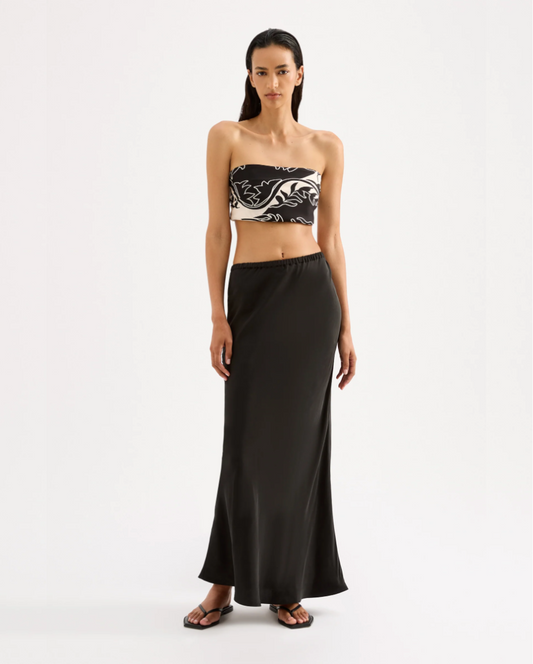 Ines Cupro Skirt Black