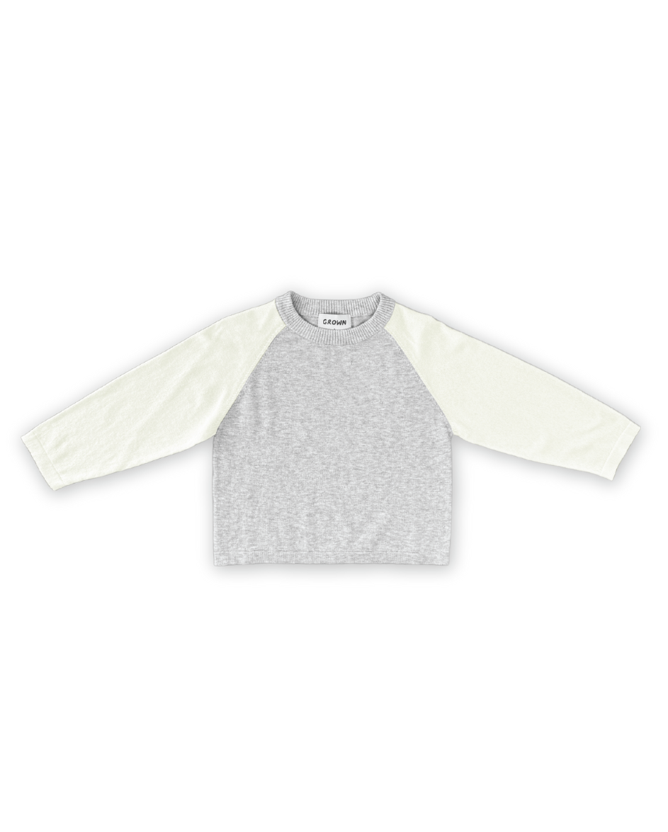 Raglan LS Tee Grey Marle
