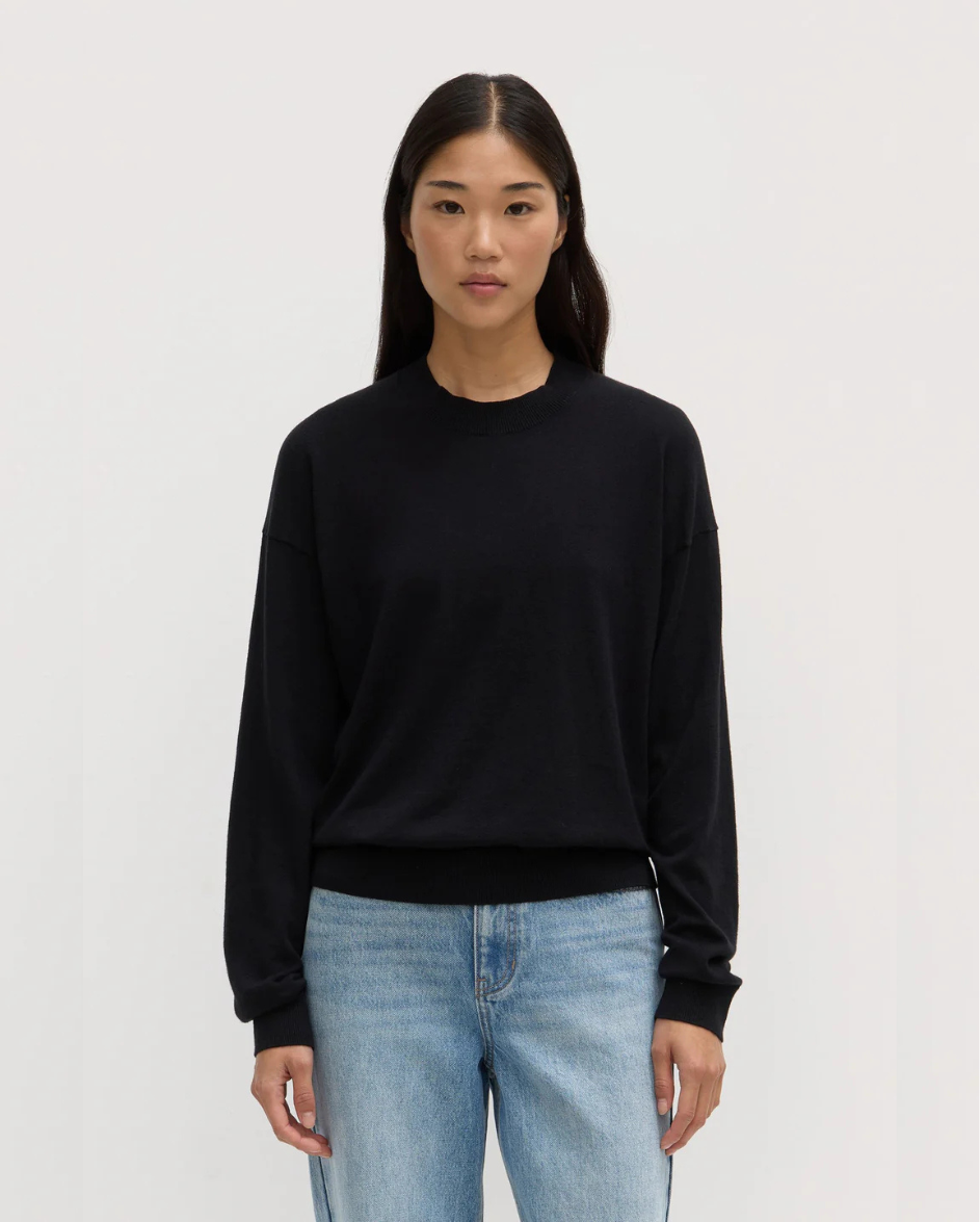 Cotton Cashmere Sweater Black