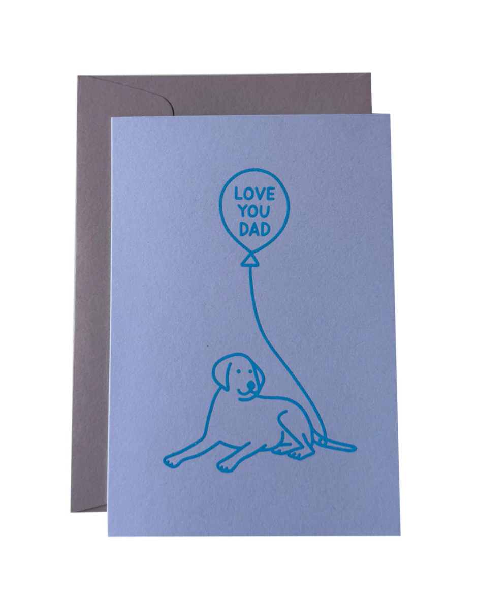 Dog Lover Dad Card Blue