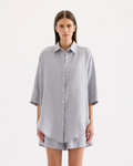 Lounge Linen Longline Shirt Storm