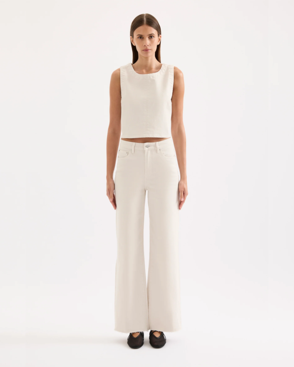 Cali Stretch Wide Leg Jean Dune