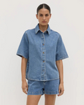Boxy Denim SS Shirt Dark Stone