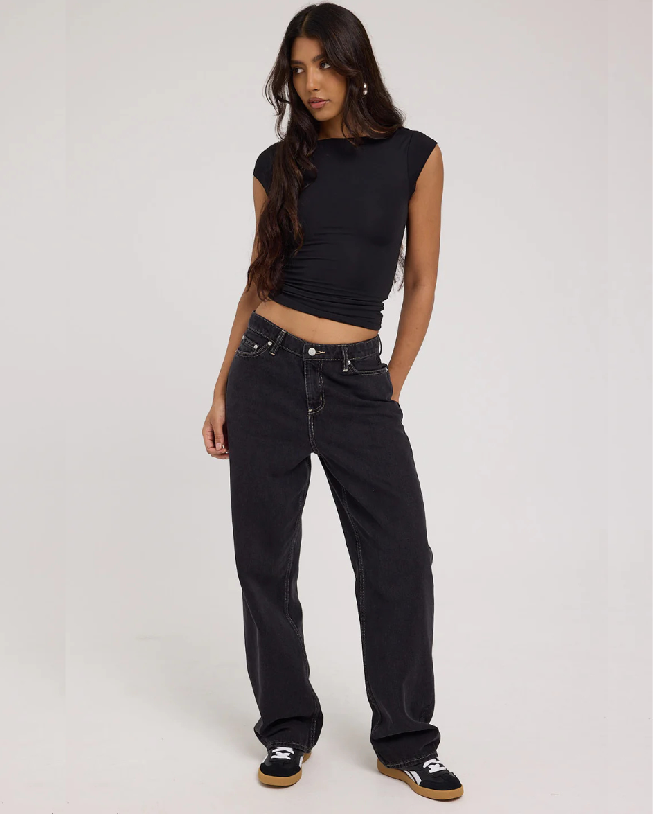 Mid Baggy Throwback Black