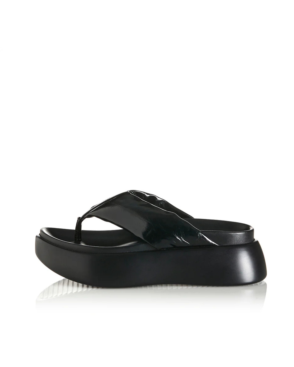 Cullen Black Oily Leather Sandal