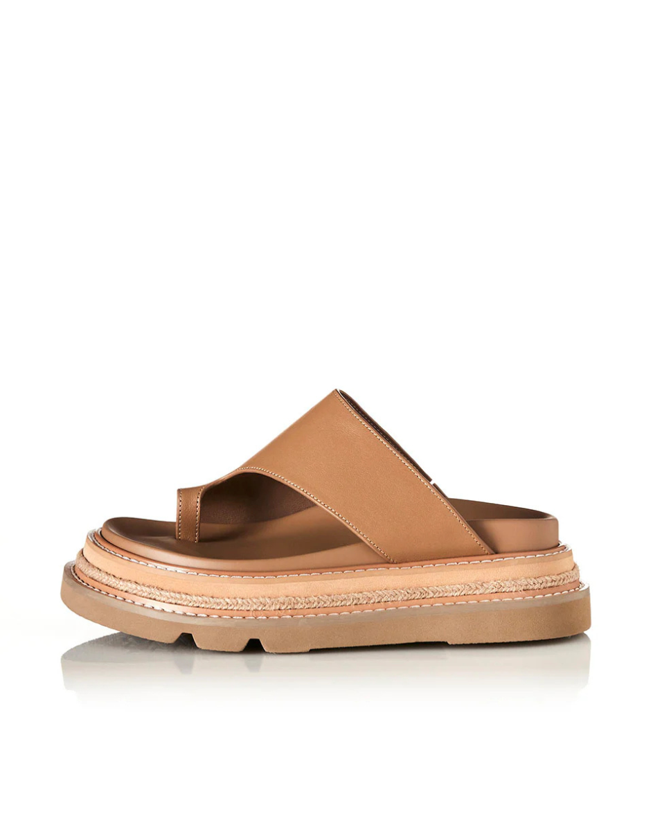Venetia Camel Leather Sandal