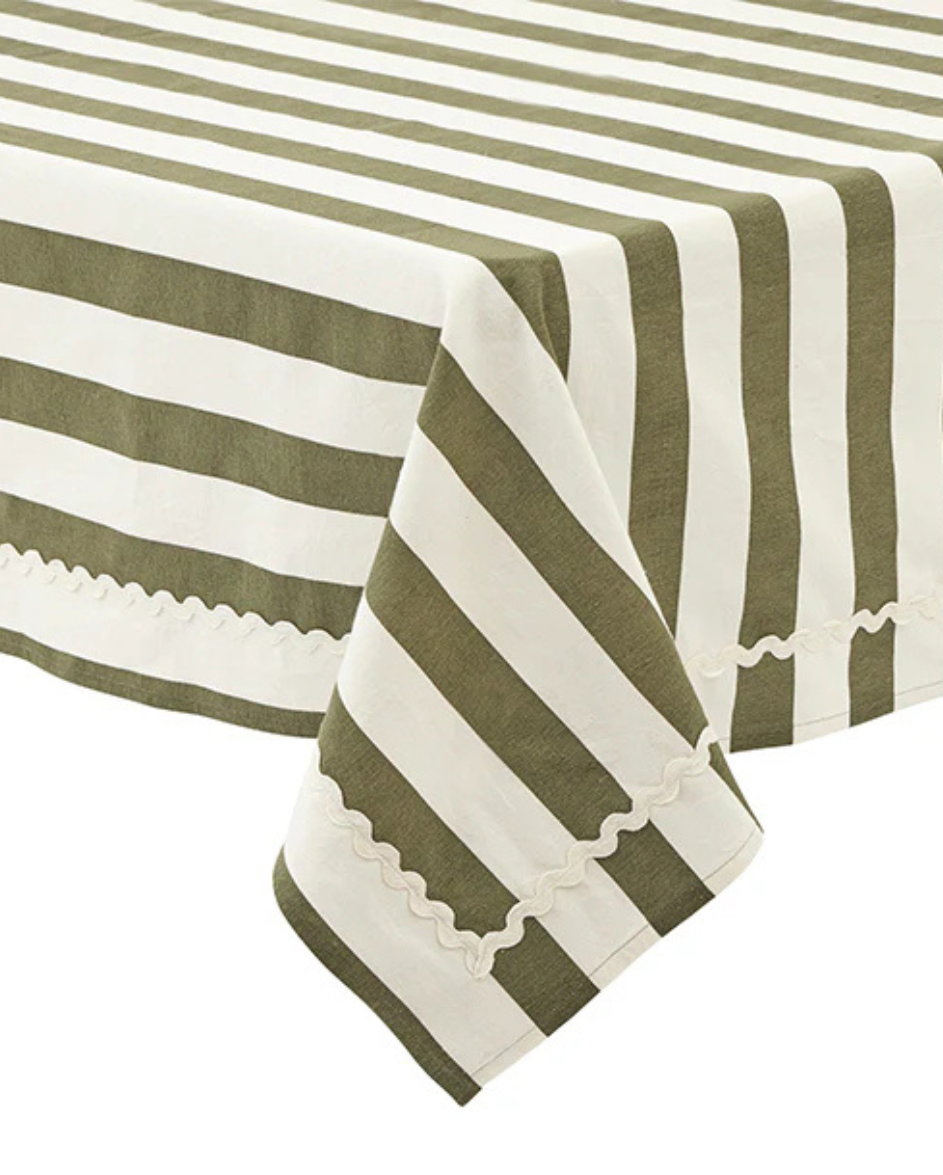 Orla Cotton Tablecloth Olive