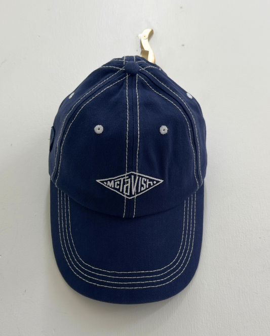 Stitched Diamond Cap Dark Blue