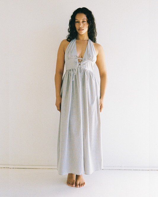 Lily Midi Blue Check