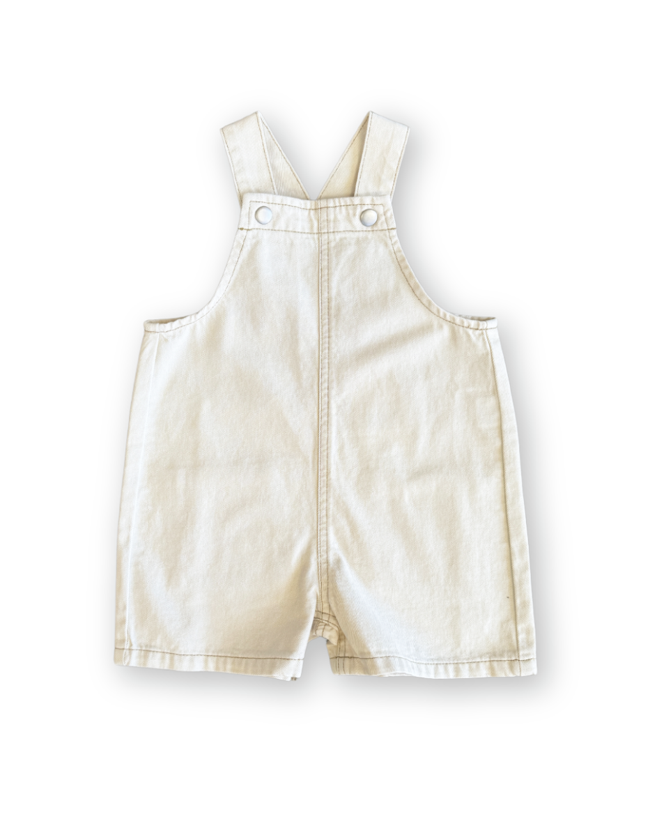Everyday Twill Short Overalls Milk