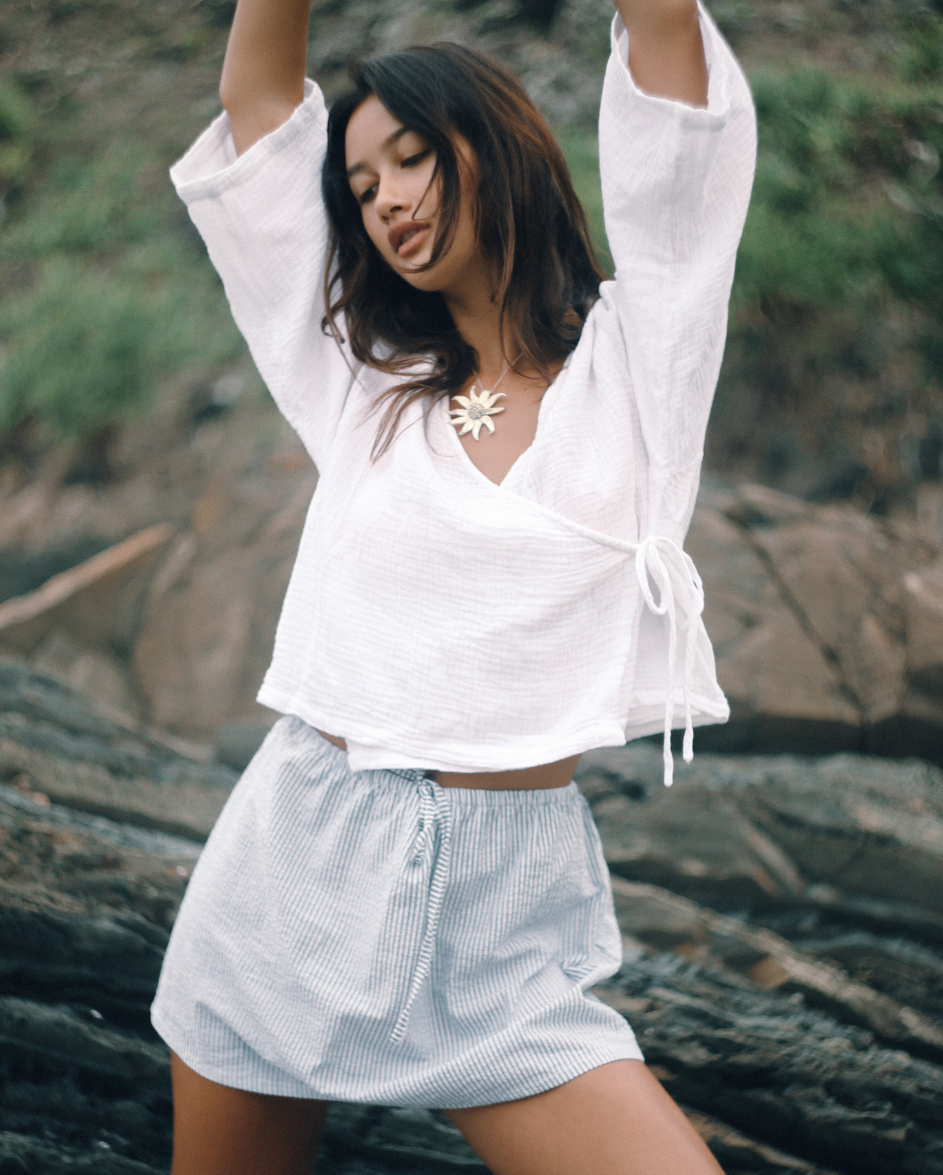 Mia Wrap Top White