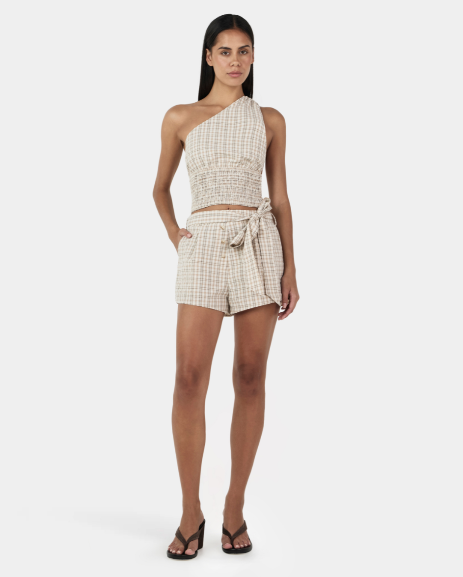 Larsen Shorties Biege Tartan