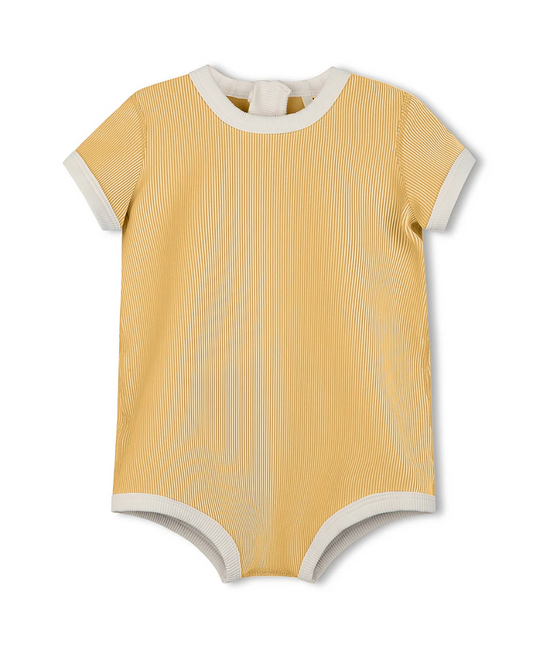 Mini Stripe Infant Onesie Marigold