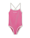 Mini Stripe Logo One Piece Shell Pink