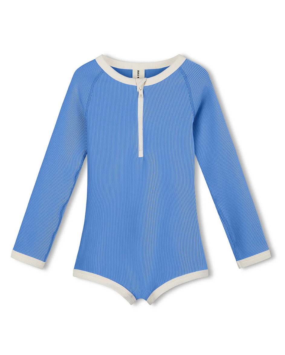 Mini Stripe Rashie Onesie Sky blue