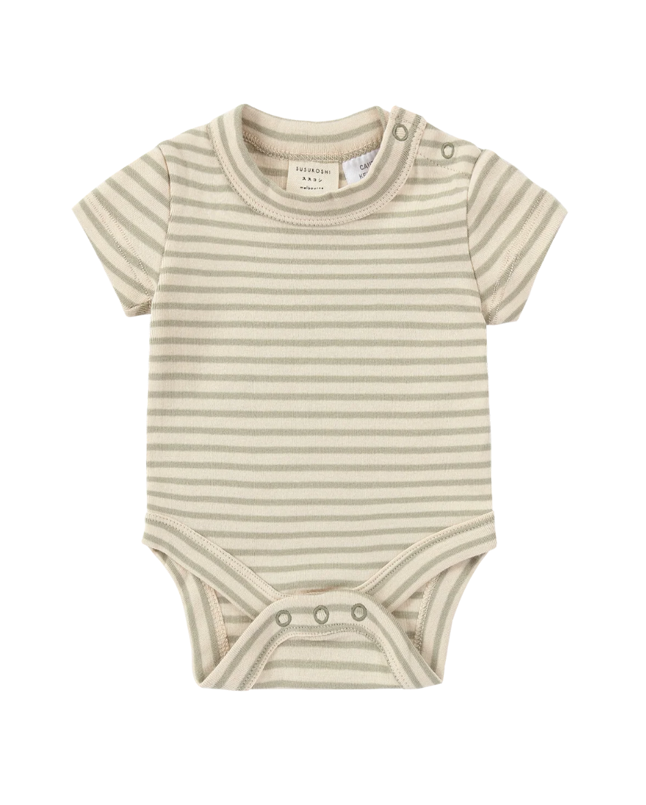 Classic S/S Suit Sage Stripe