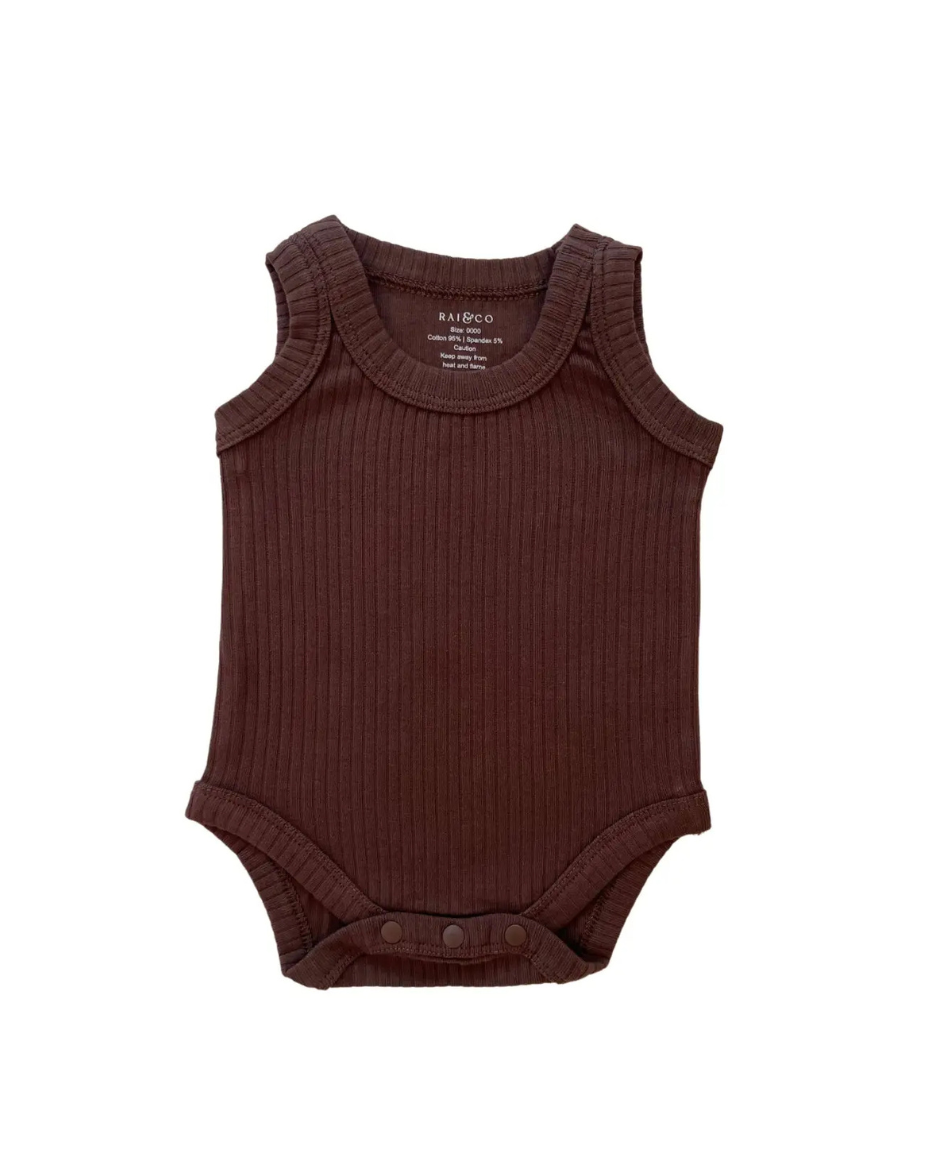 Basic Singlet Bodysuit Chocolate