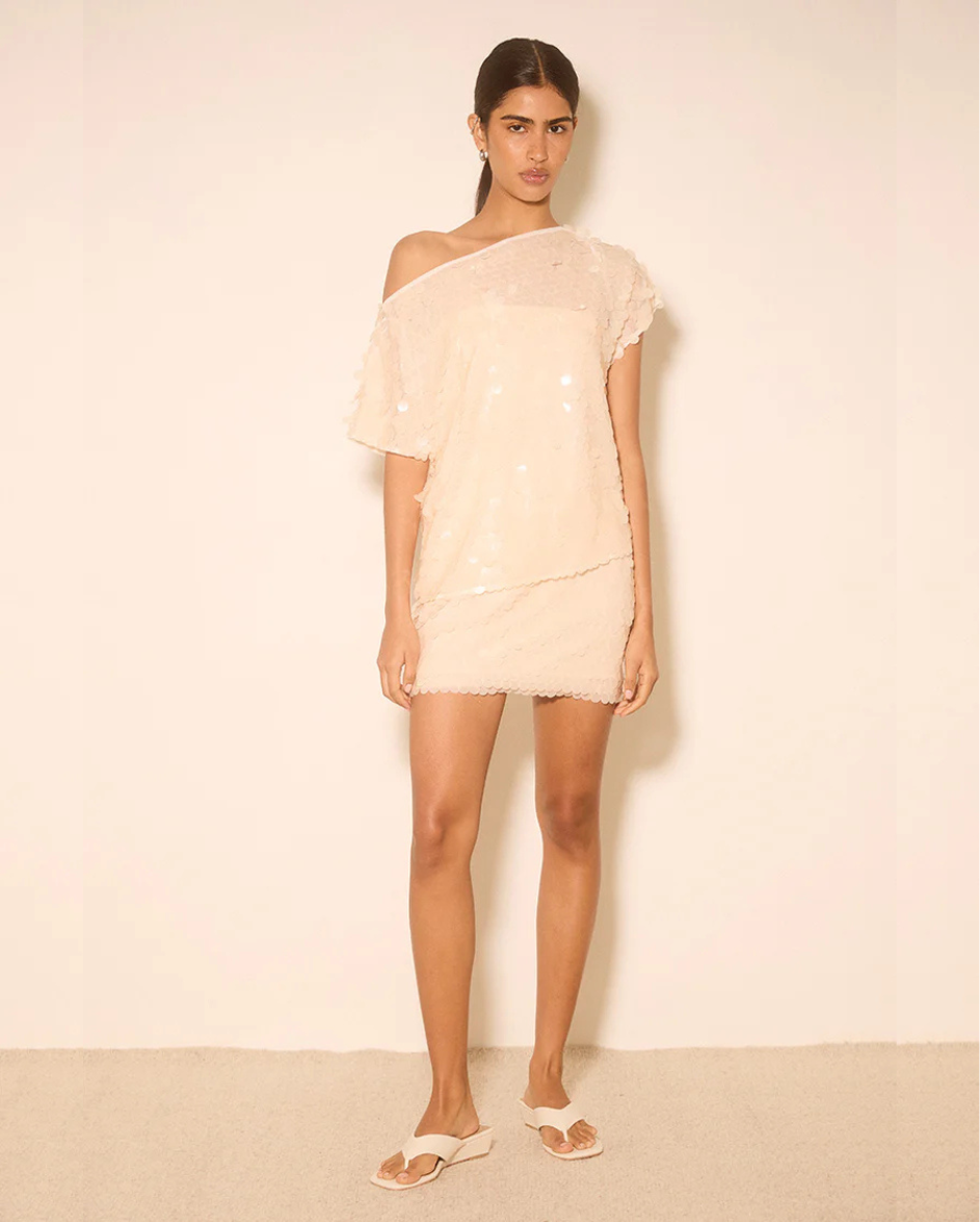 Elixir Sequin Skirt Cream