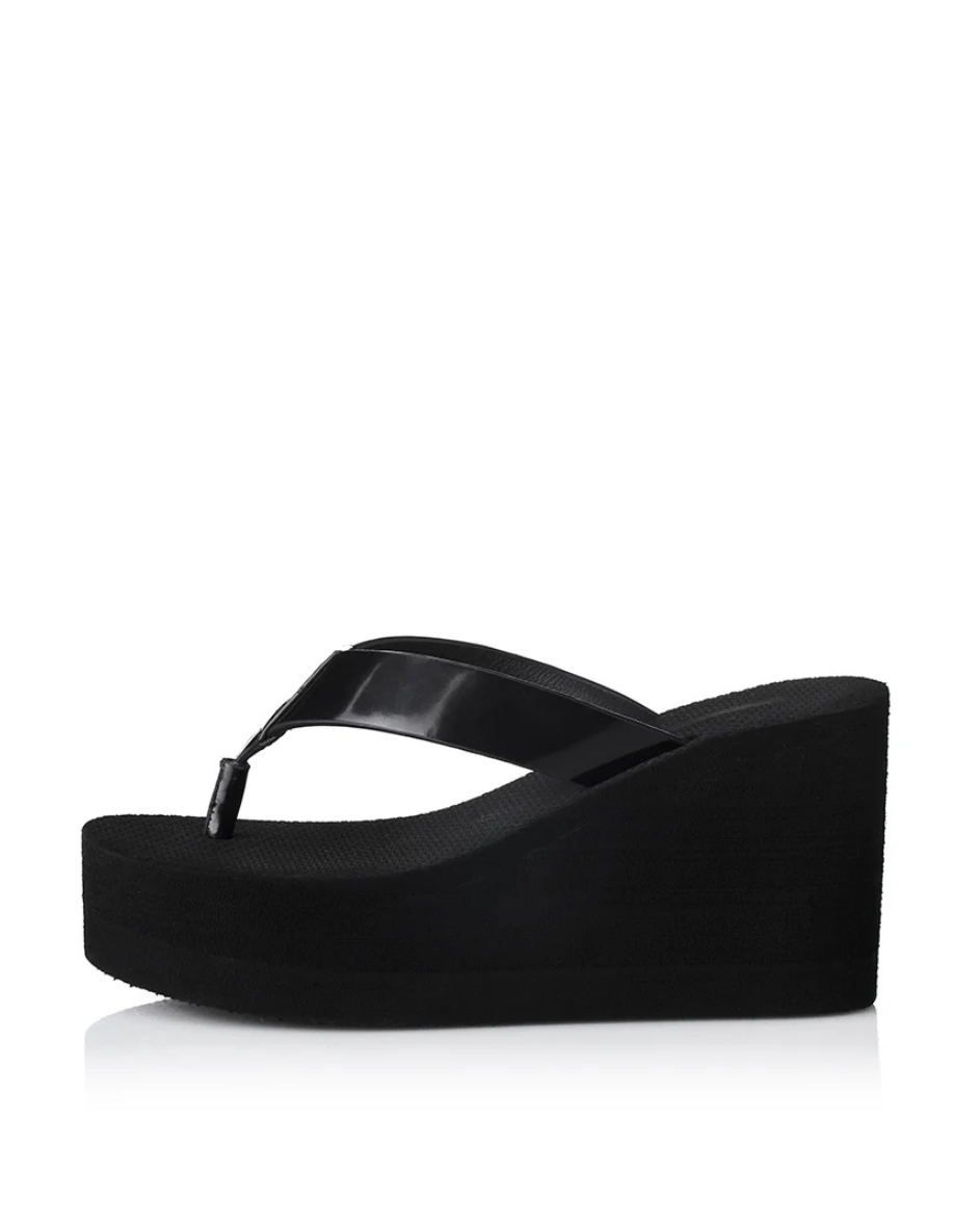 Lulu Black Wedge Heel