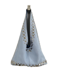 Leather Suede Stud Bag Blue