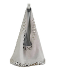 Leather Suede Stud Bag Ivory