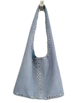 Leather LS Suede Stud Blue