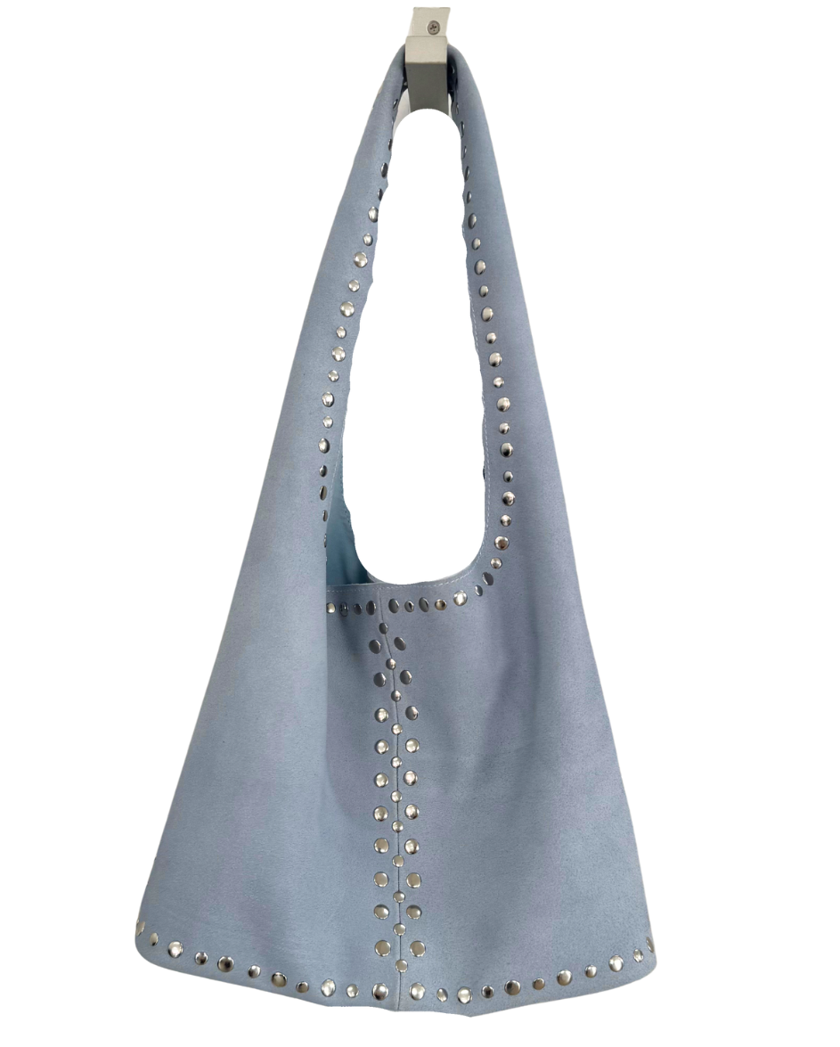 Leather LS Suede Stud Blue