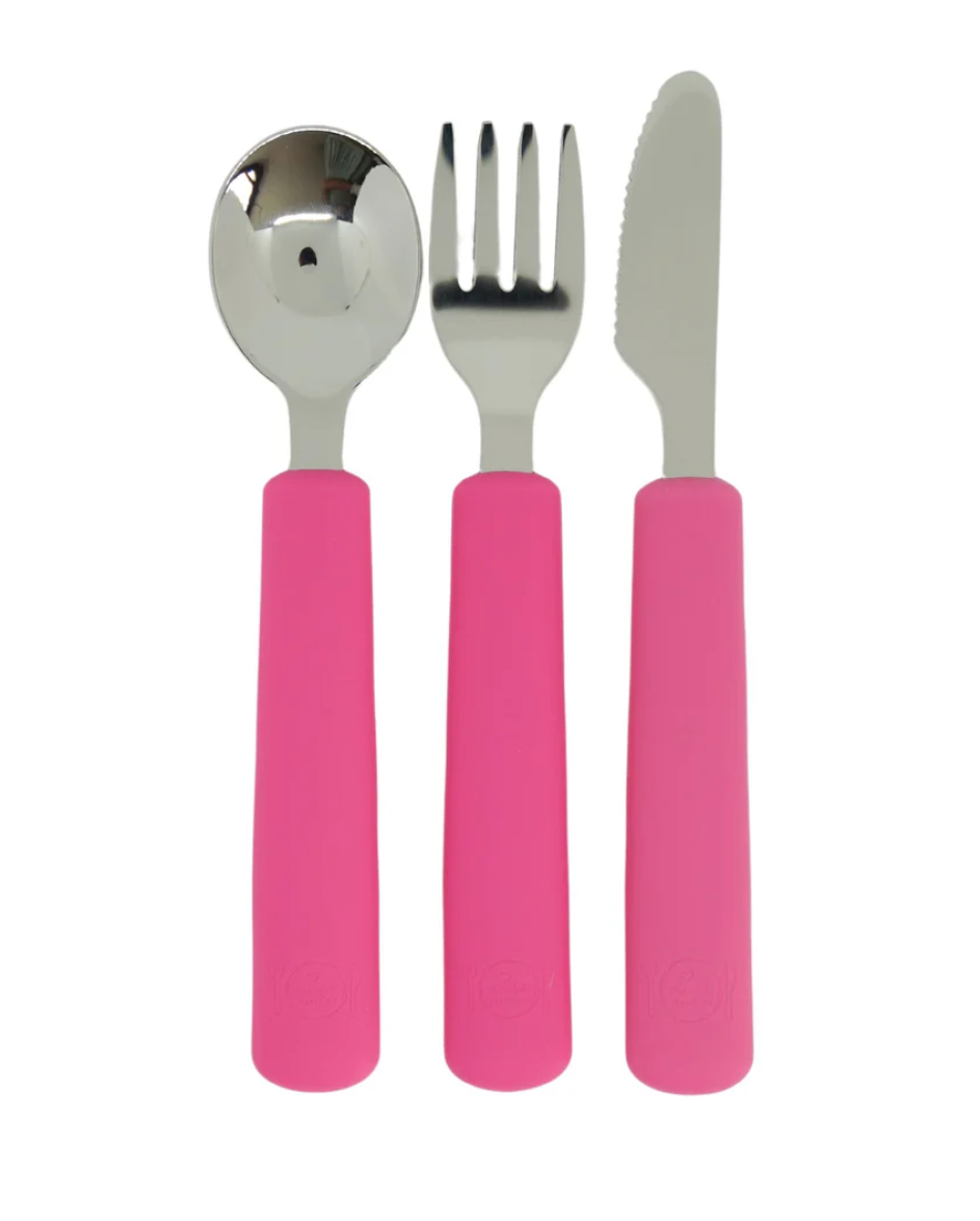 3 Piece Kids Cutlery Set Pink