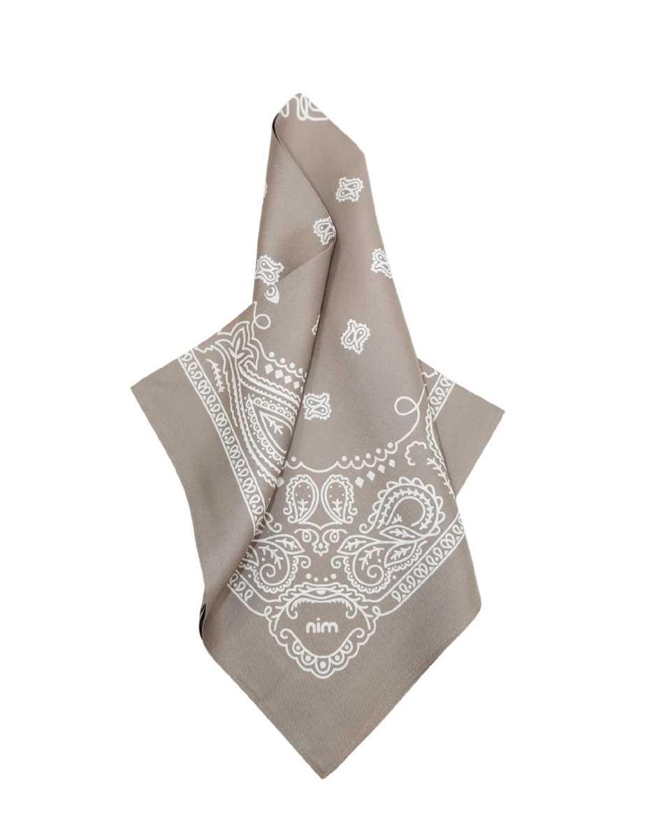 Silk Bag Scarf Taupe
