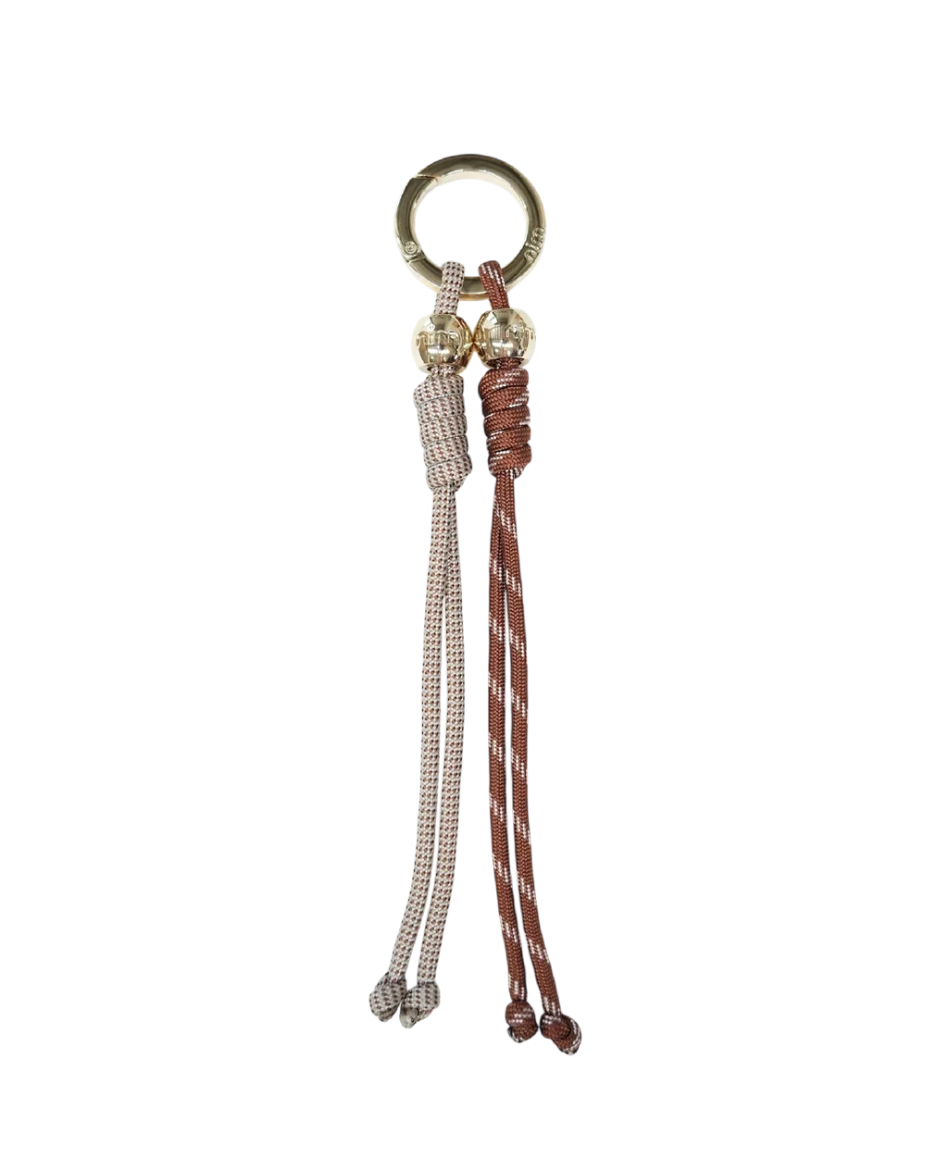 Nim Rope Charm Keyring Beige / Brown