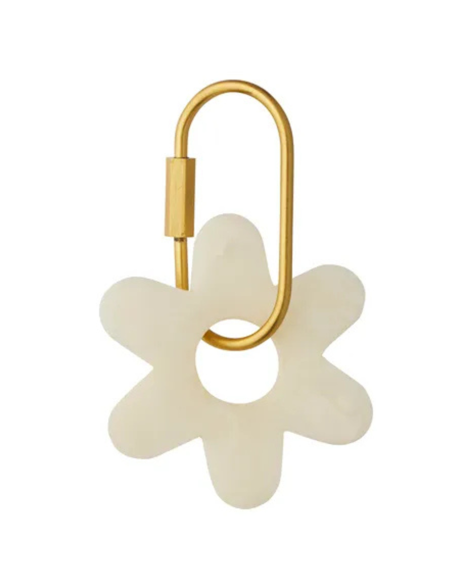 Kip Resin Flower Keyring Ivory