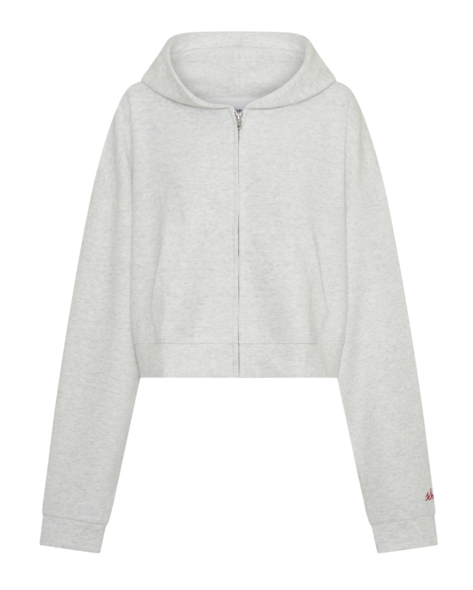 Cropped Hoodie Grey Red