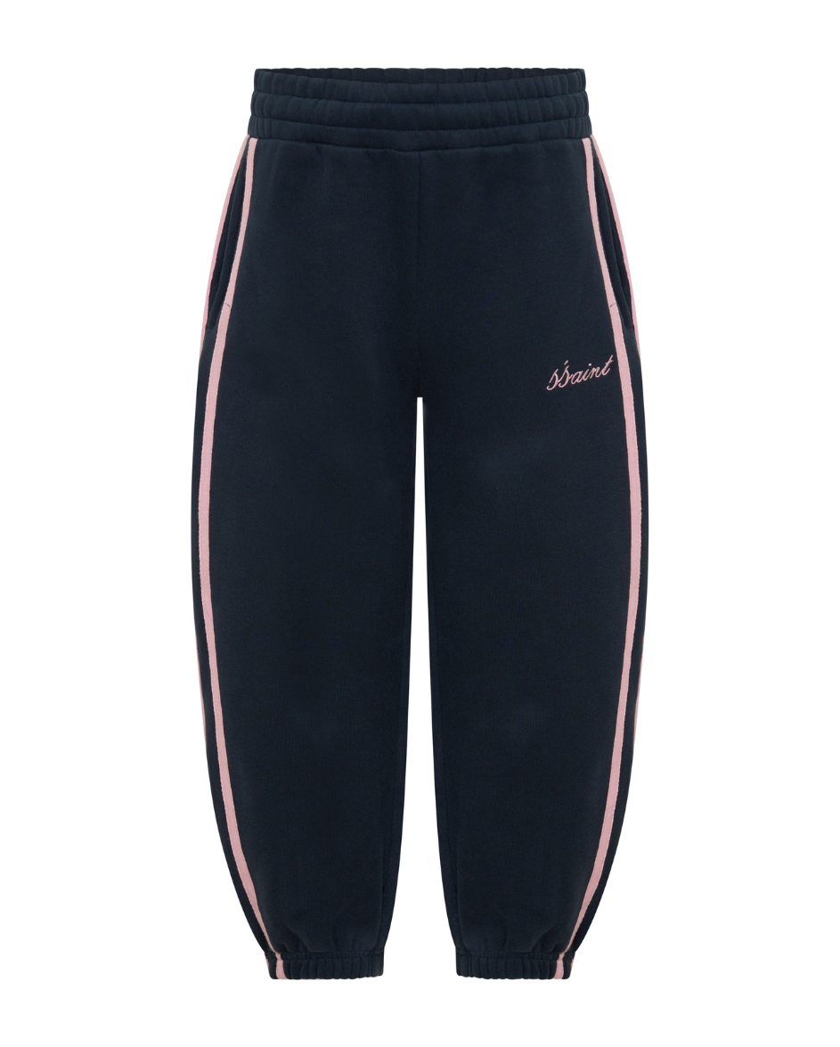 Kids Fleece Track Pant Navy Pink