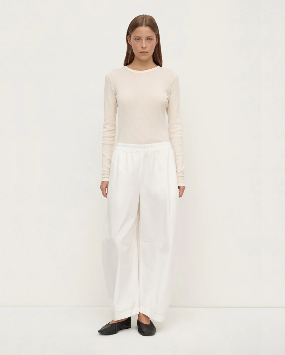 Lola Barrel Pant White