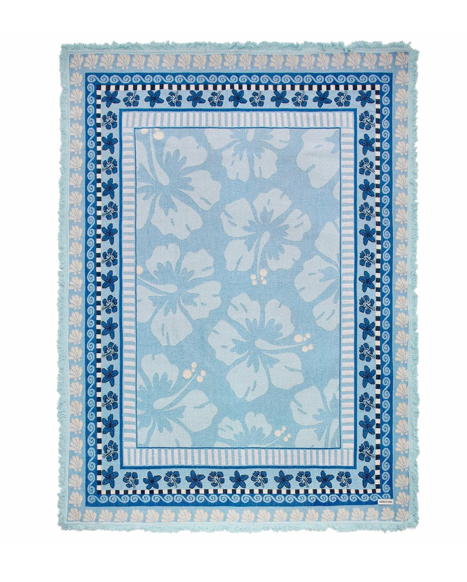 Blue Hibiscus Picnic Rug XL