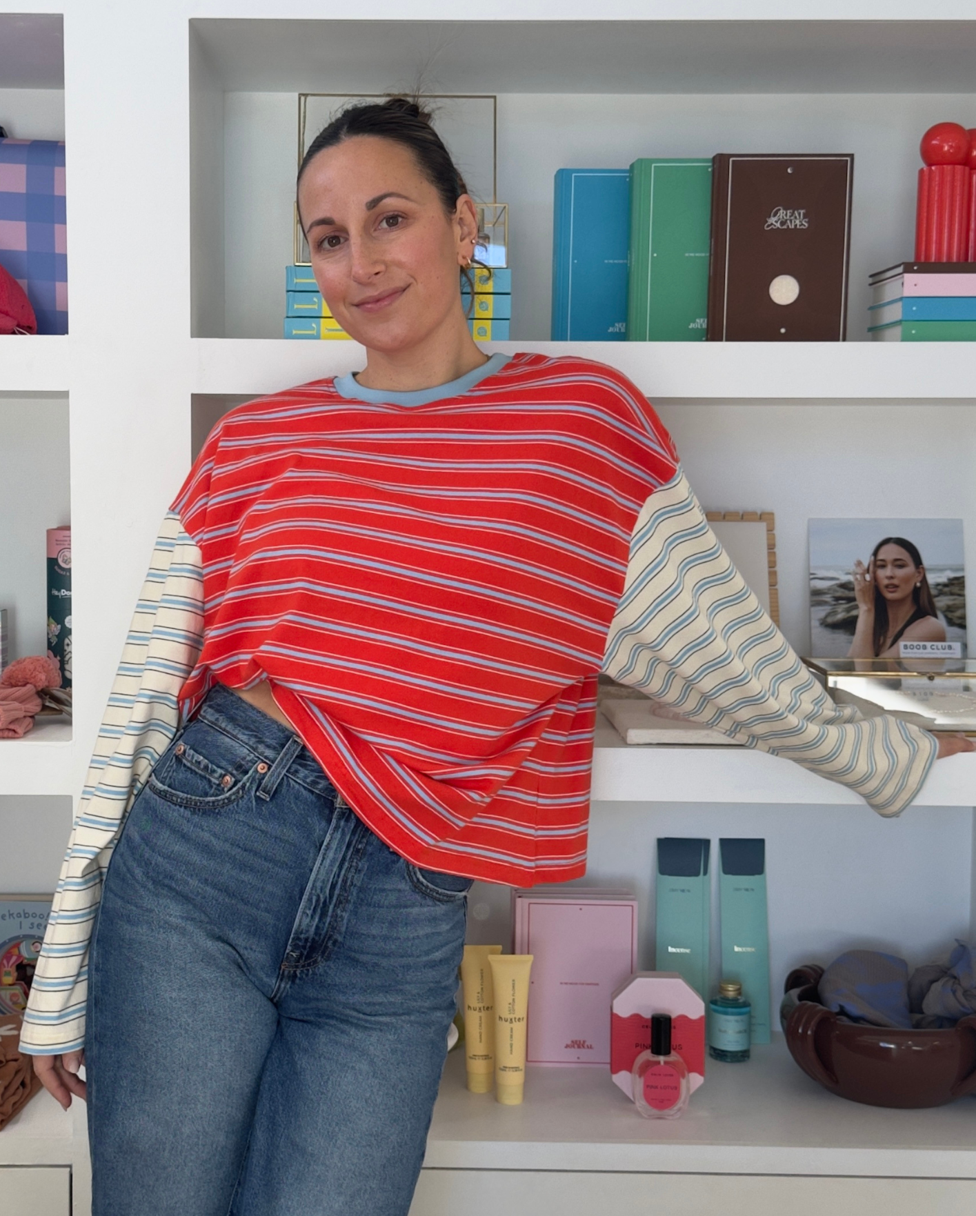 Kennedy Stripe LS Tee Poppy