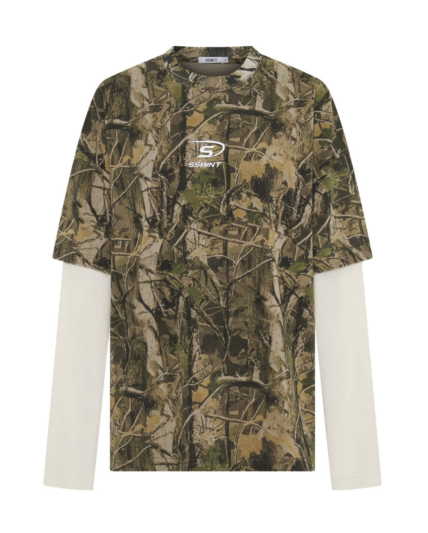 Boxy Layered Tee Vintage Camo