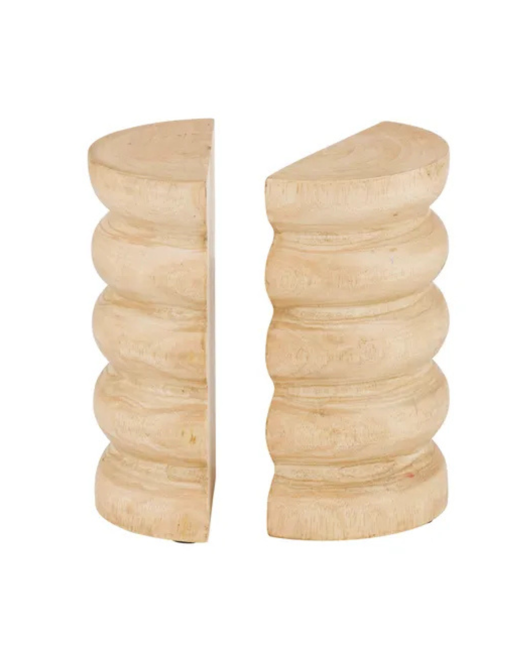 Ripple Wood Bookends Natural