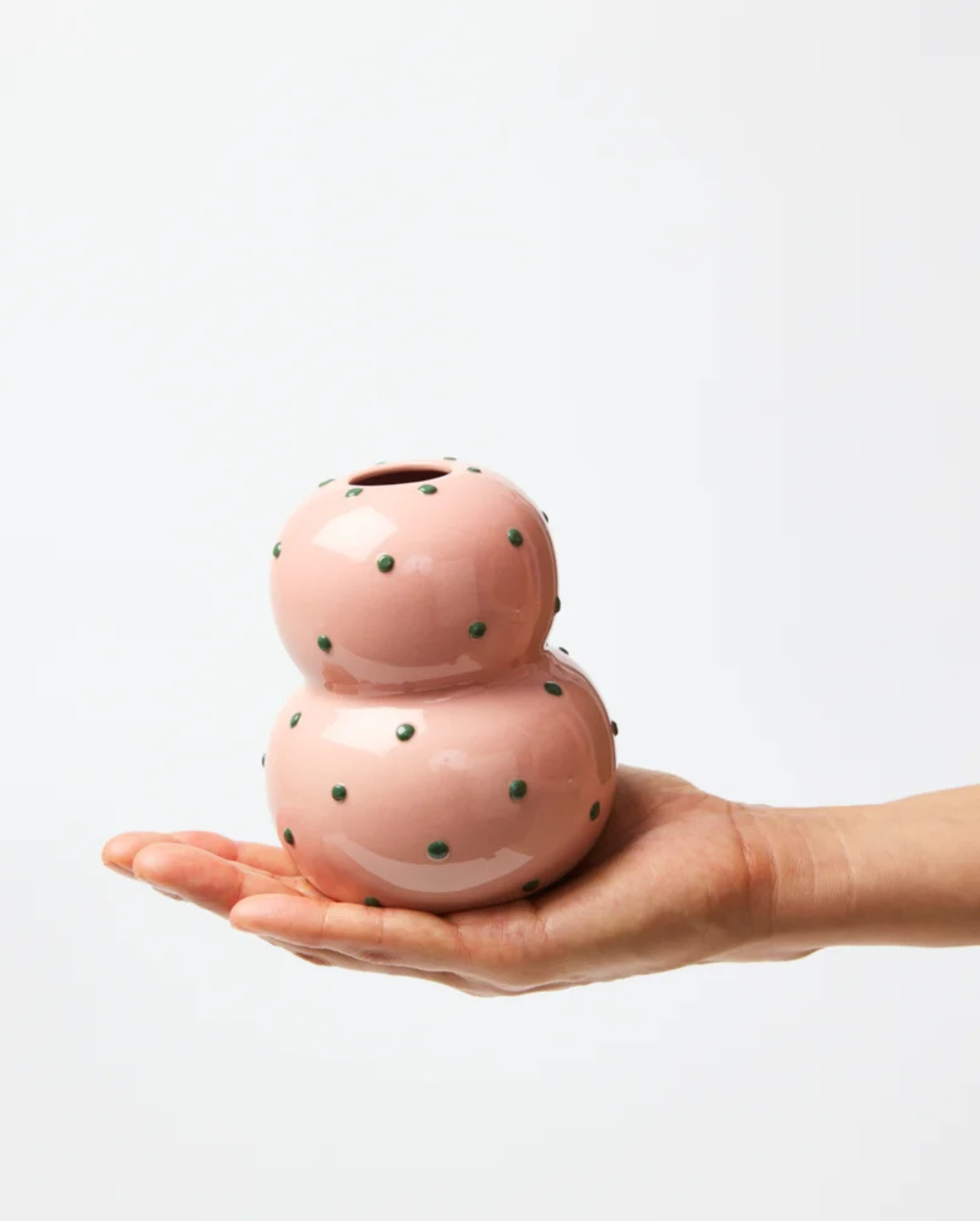 Fonda Vase Pink Green Dotty