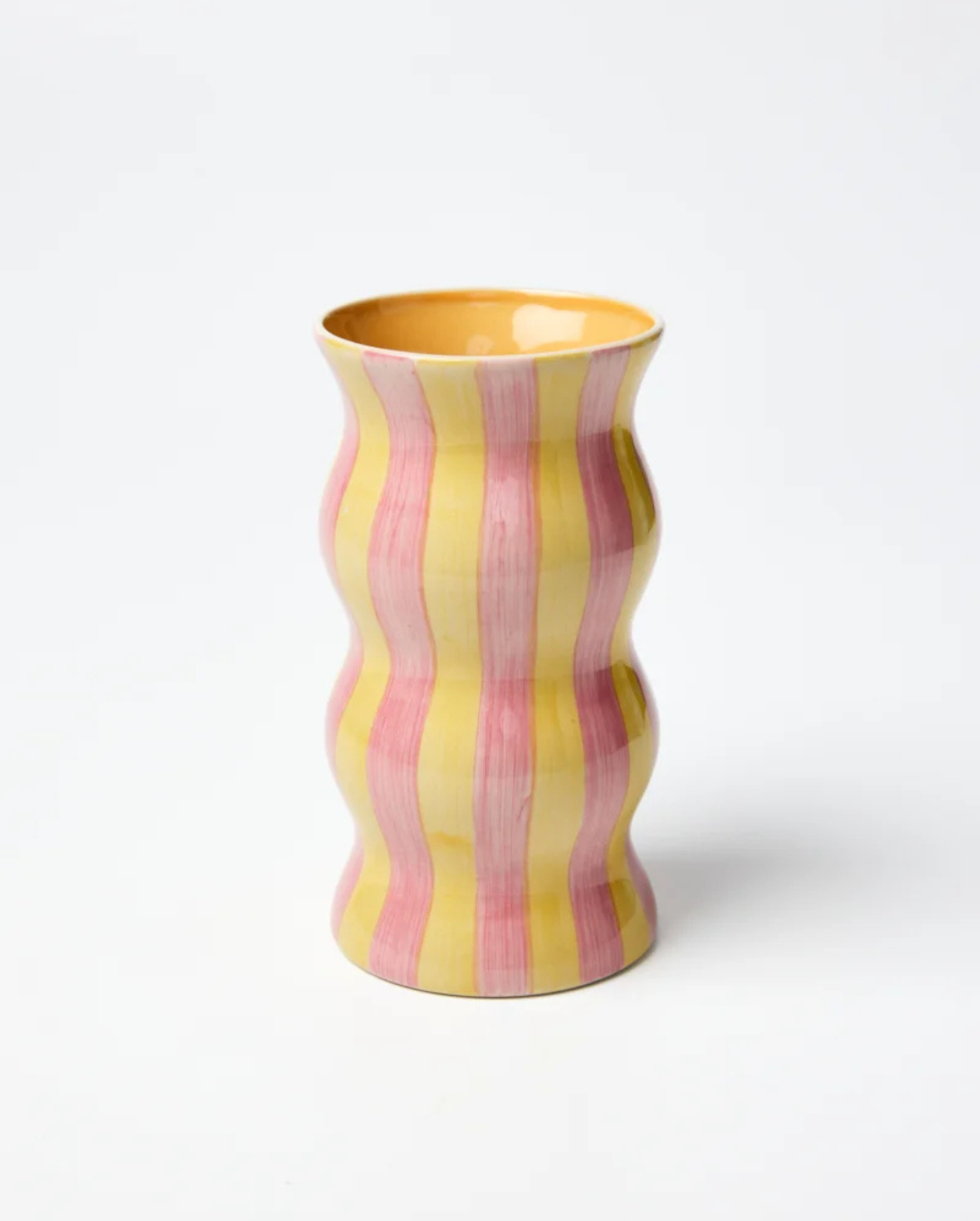 Palma Vase Yellow Pink Stripe