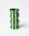 Palma Vase Tonal Greens Stripe