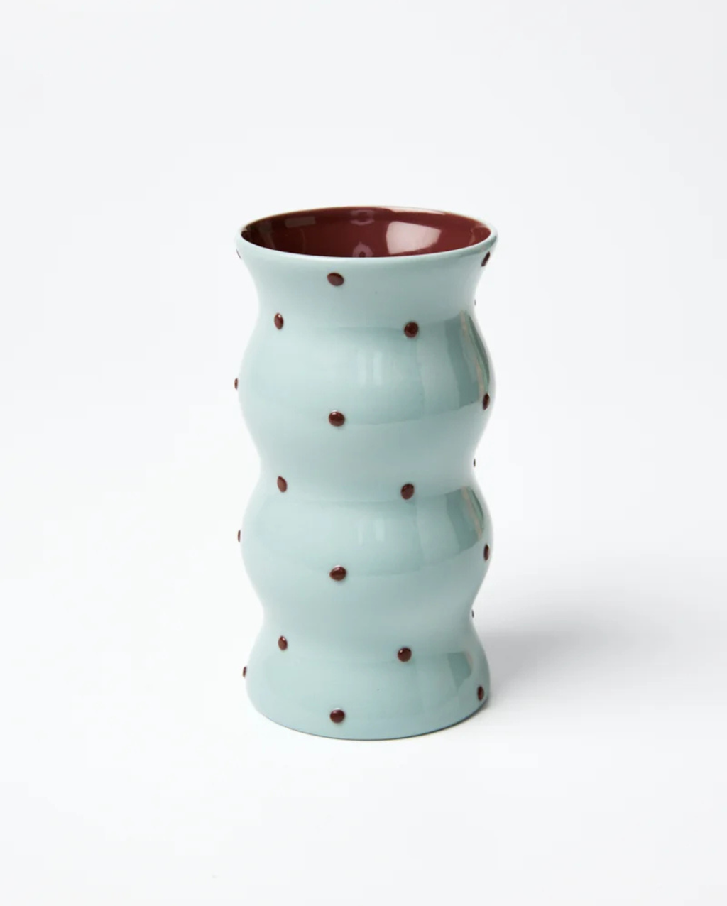 Palma Vase Blue Brown Spotty