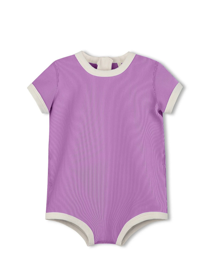 Mini Stripe Infant Onesie - Lilac