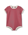 Mini Stripe Infant Onesie - Clay Red