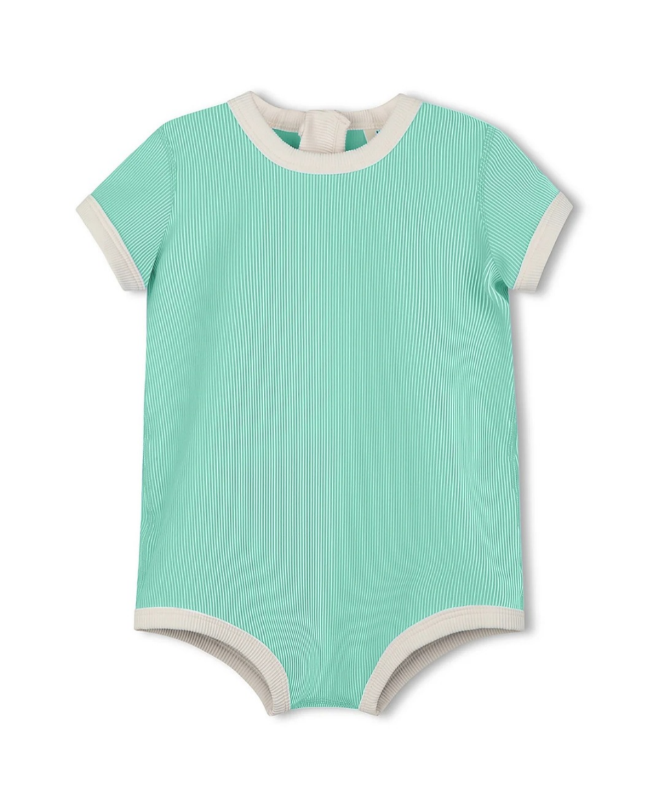 Mini Stripe Infant Onesie - Aqua