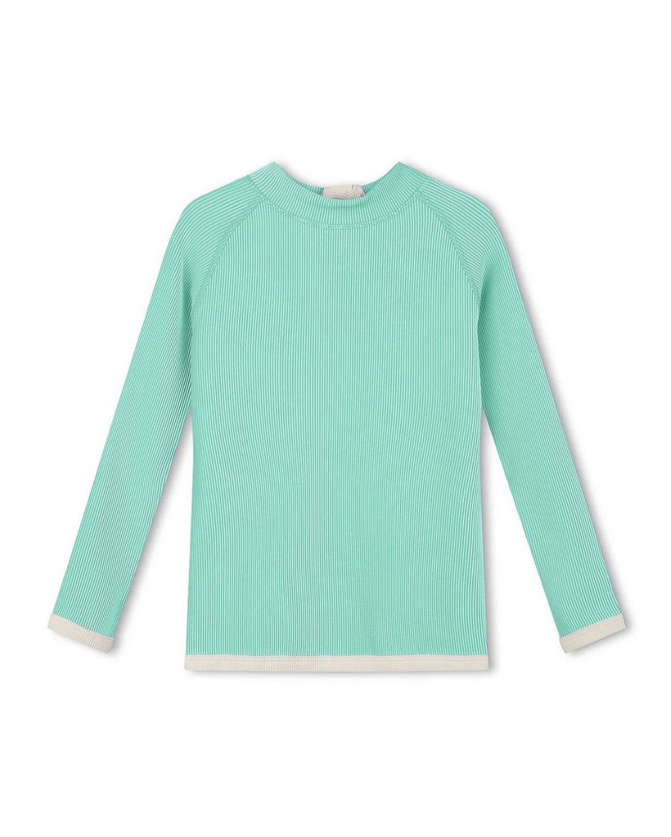 Mini Stripe Rashie - Aqua