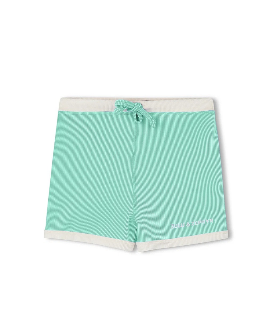 Mini Stripe Surf Short - Aqua