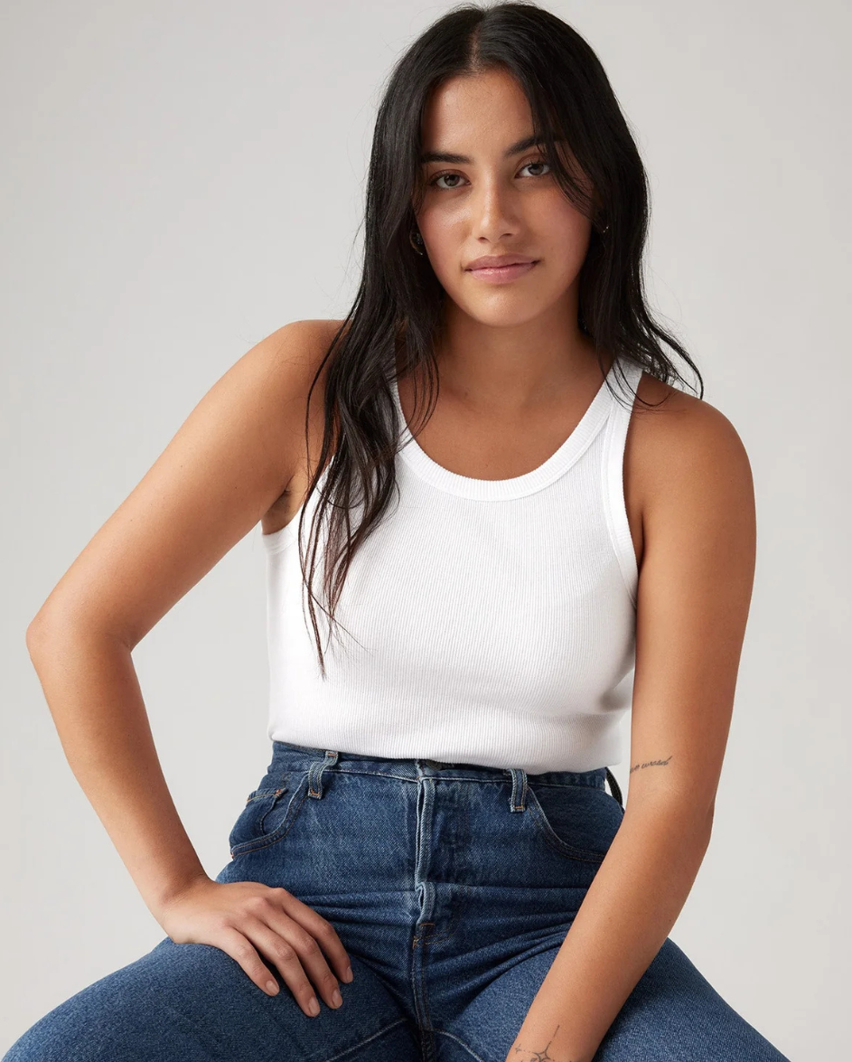Essential Racer Tank White